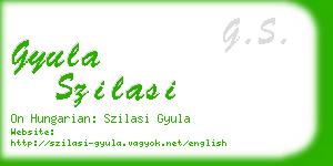 gyula szilasi business card